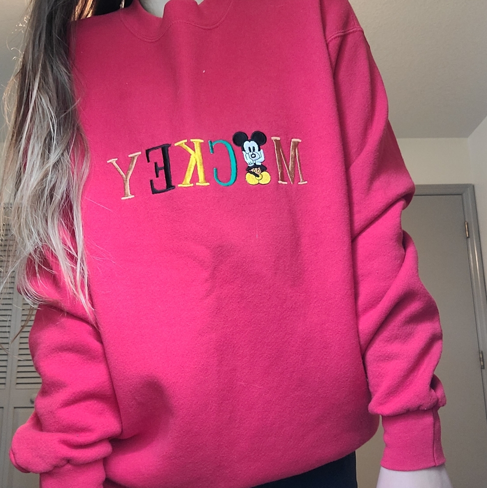 Vintage 80s Mickey Mouse Crewneck Sweatshirt Large
